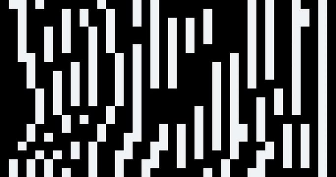 4k abstract square white and black seamless looped vj pattern. Vertical, horizontal and diagonal circle moving lines. 3d pixelated template. Clean shape animation. Background for business presentation