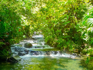 Naklejka premium Tabacon Hot Springs River at Arenal Volcano, Alajuela, San Carlos, Costa Rica