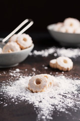 Fototapeta na wymiar homemade cookies with powdered sugar