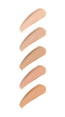 Cosmetic smears of foundation, palette of various shades, vector.