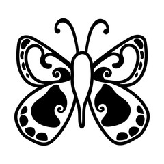 beautiful butterfly insect line style icon