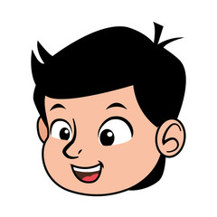 cute little boy head character