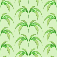 Summer leaves. Seamless green pattern. Floral background