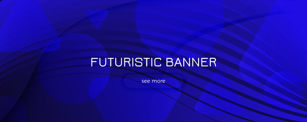 Blue Futuristic Background. Fluid Line Pattern. 