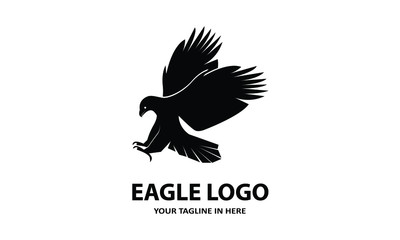 siluet Elang sederhana, cocok untuk simbol bisnis atau logo	