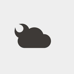 moon and cloud icon vector illustration and symbol for website and graphic design