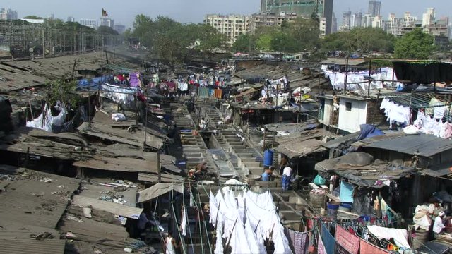 Dhobi Ghats laundy slum area in Mumbai