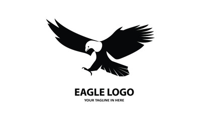 siluet Elang sederhana, cocok untuk simbol bisnis atau logo	