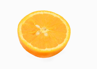 Ripe of fresh orange isolated on white background