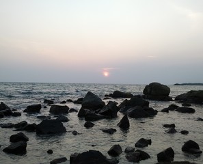 sunset over the sea