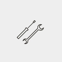 wrench and screwdriver icon vector illustration and symbol for website and graphic design