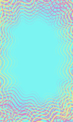 Design elements. Many turquoise lines. Abstract wavy stripes on turquoise background. Creative line art.