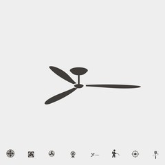 ceiling fan icon vector illustration and symbol for website and graphic design