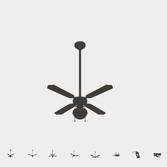 ceiling fan icon vector illustration and symbol for website and graphic design
