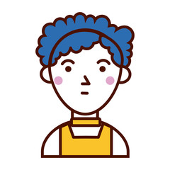 woman female with blue hair avatar character icon
