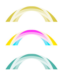 Set of curved lines, colored arcs, design elements