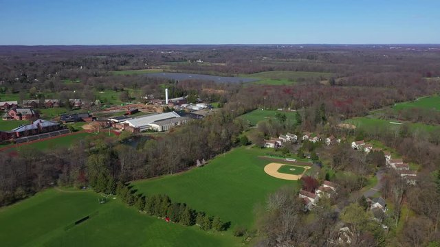Aerial Pan Shot of the Lawrenceville School Campus