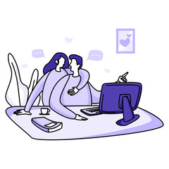 Illustration of work from home