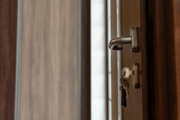 House key in the door.