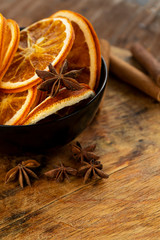 sliced dried orange, slices, natural chips
