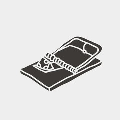 mouse trap icon vector illustration and symbol for website and graphic design