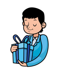 young father with gift character