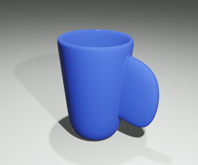 Porcelain mug glass blue