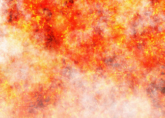 hot red fire background with smoke