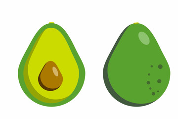 the half green avocado and all the green avocado