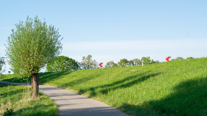 Cycle path next to dike