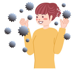 無意識にウイルスを撒き散らす女性