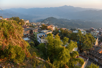 Fototapeta na wymiar View at the town of Tansen on Nepal