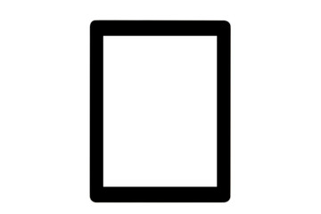 Black tablet isolate on white background