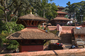 People at a temple of Tansen on Nepal