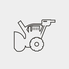 snow blow truck icon vector illustration and symbol for website and graphic design