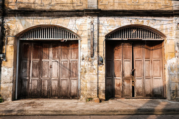 Buildings and gates that look old and have a long time ago, Chanthaburi, Thailand.