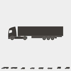 truck and trailor icon vector illustration and symbol for website and graphic design