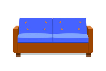 the blue and brown sofa to stay home