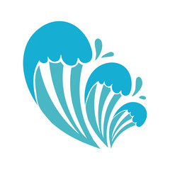 water waves ocean flat style icon