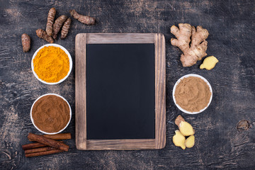 Powder of turmeric, cinnamon and ginger