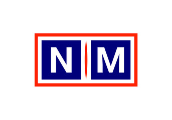 Initial Monogram Letter N M Logo Design Vector Template. NM Letter Logo Design