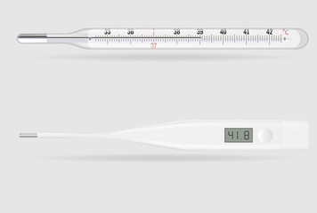 Reliable mercury and modern electronic medical thermometers. 