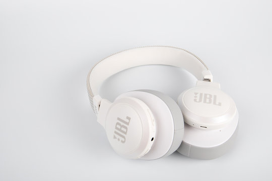 Headphones bluetooth JBL Live 500BT,  new headphones on white background