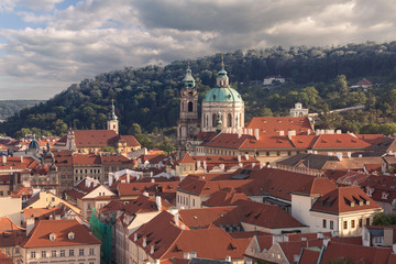 Fototapeta na wymiar View of roofs of Prague.
