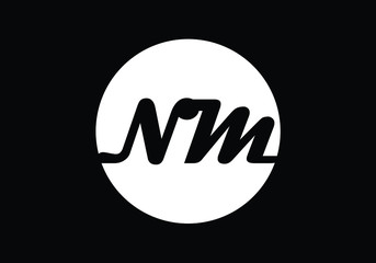 Initial Monogram Letter N M Logo Design Vector Template. NM Letter Logo Design