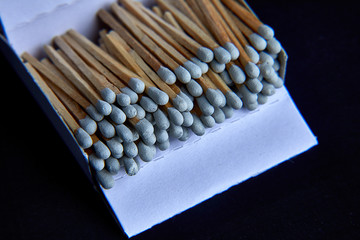 Grey match-box in open shape, place in isolated background.