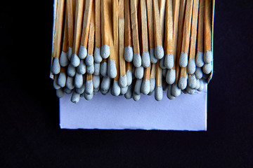 Grey match-box in open shape, place in isolated background.