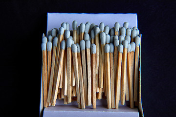 Grey match-box in open shape, place in isolated background.