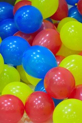 Macro background texture of colorful rubber balloons
