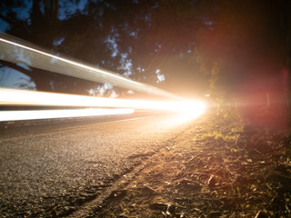 Long exposure car lights at dawn